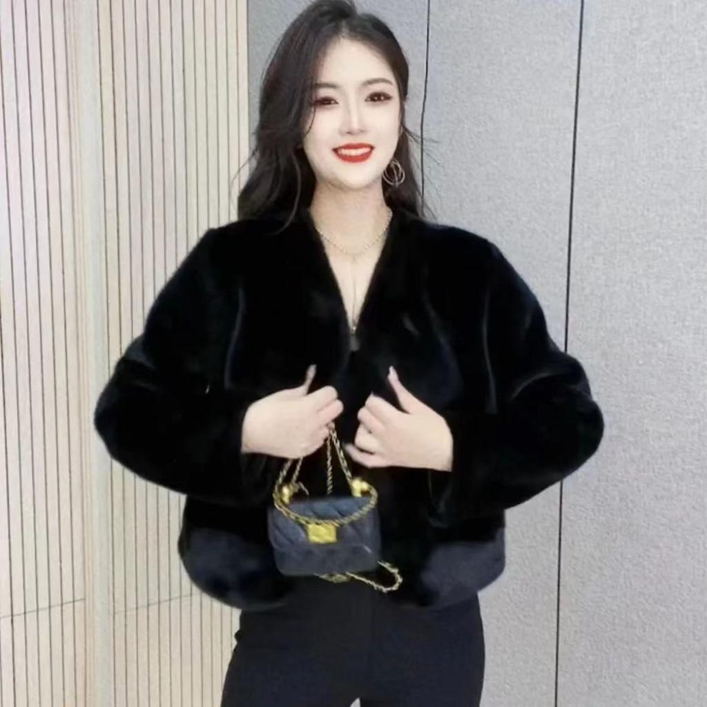 Осень-зима Пальто из искусственного меха Женское флисовое пальто из норки Короткое пальто