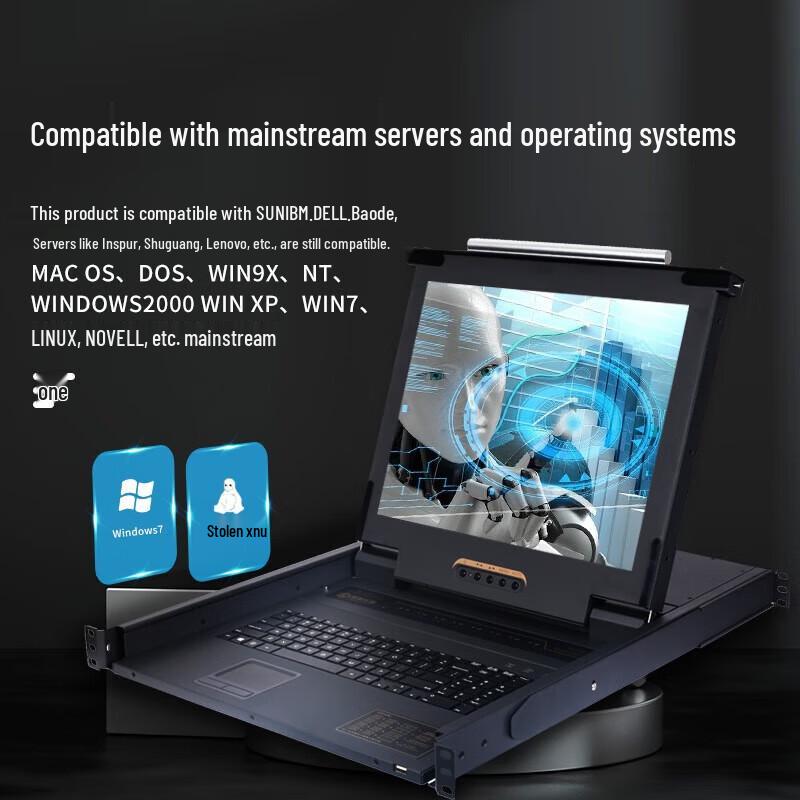 17-дюймовый KVM-переключатель для монтажа в стойку со встроенным ЖК-дисплеем