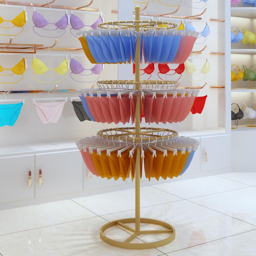 Lingerie Display Stand Garment Rack for Boutiques Retail Stores Supermarkets golden