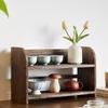 1Pc Desktop DIY Shelf Tray Display Rack Cup Tea Set Solid Wood Chinese Style
