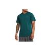 Solid Color Casual Training Breathable Crew Neck Short Sleeve T-Shirt Men Tops Aqua 1383668-449