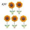Gift for New Drivers 5Pcs Wobble Sunflower Car Dashboard Decor, Resin Spring Flower Ornament Cute Desk Ornaments with Non Slip Adhesive, Shaking