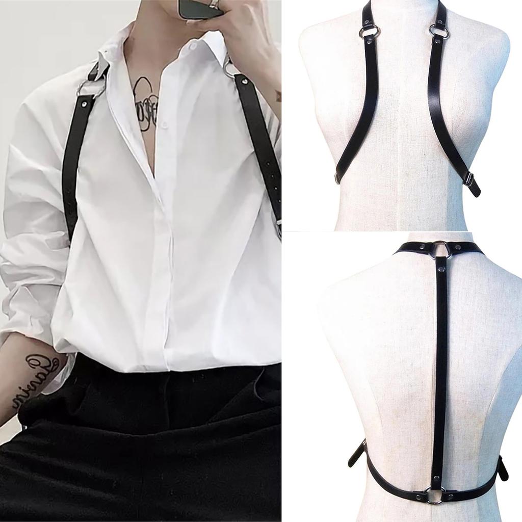 Харадзюку Панк Боди-цепочка Регулируемый ремень для ночного клуба Харнесс Цепочка на грудь Панк Боди-харнесс Готический Мужской Харнесс на грудь