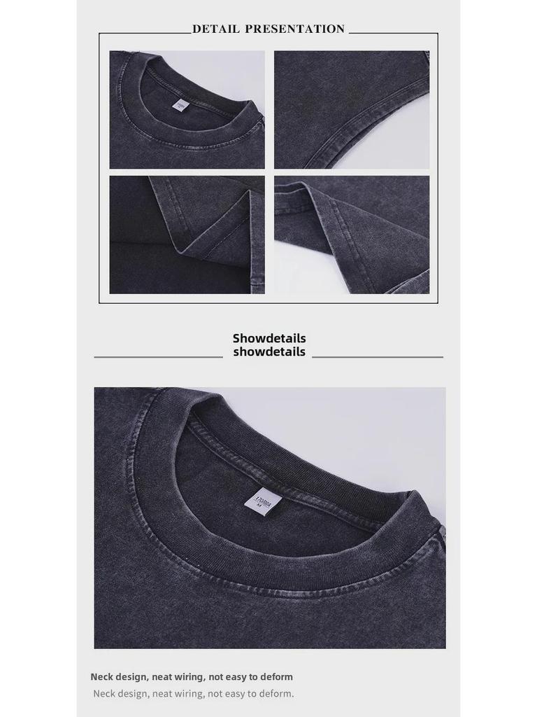 Футболка без рукавов из плотного хлопка в винтажном стиле плотностью 230 г для мужчин и женщин - свободного кроя