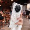 3D Перламутровая Бабочка Ударопрочный Силиконовый Чехол с Гальваническим Покрытием для Huawei Mate 70 60 50 40 30 Pro Прозрачная Задняя Крышка