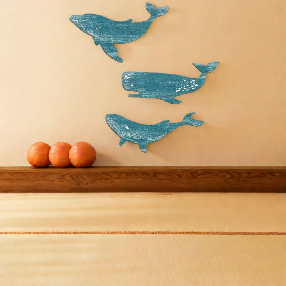 Wooden Whale Shark Wall Ornament Retro Ocean Animal Decoration Whale Signs Pendant  Cafe Bar