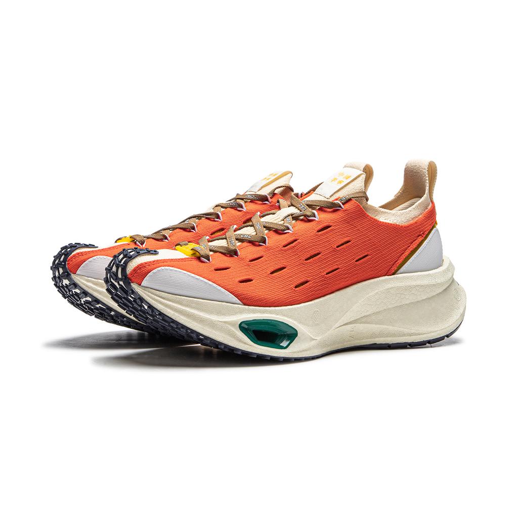 Кроссовки для бега Li Ning Trend Series Fly Electric CRC с амортизацией, износостойкие, низкие, повседневные, унисекс, оранжевые, белые AZGU043-4