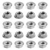 Set of 20 Hex Flange 304 Stainless Steel Hex Lock Nuts Nuts, M3, M4, M5, M6, M8, M10, (M6)