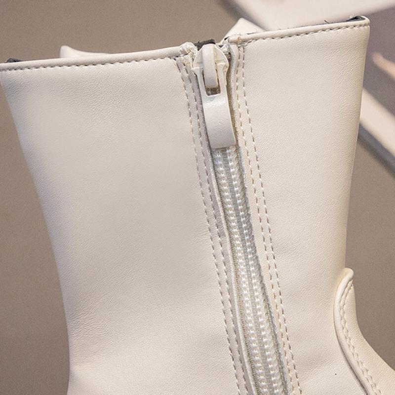 Маленькие кожаные ботинки весна-осень новые модные универсальные короткие ботинки на молнии для девочек с мягкой подошвой