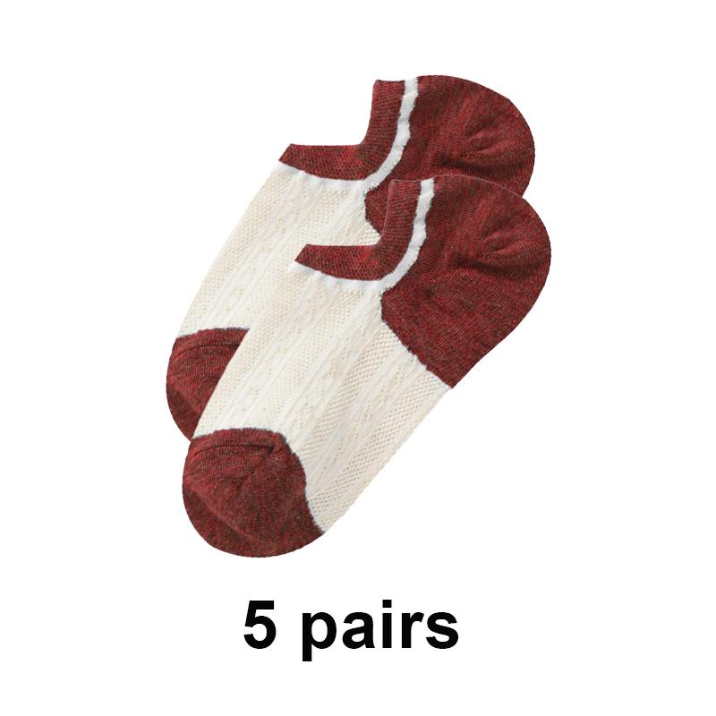 5 пар летних женских носков в стиле ретро ярких цветов, хлопковые повседневные сетчатые милые короткие невидимые носки, размер ЕС 35-39