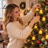 Warm Glow Party Decorations 78"/196" Christmas Bell String Light 20/50 LEDs Plastic Fairy Light with Indoor Hanging Lamps White Glow Battery