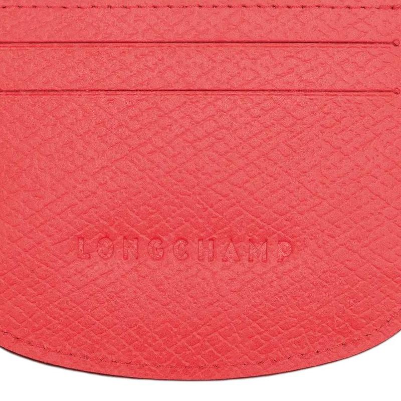 Longchamp Épure Минималистичный кожаный держатель для карт однотонный Женский держатель для карт Клубника 30031HYZ218