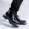 Мужская мода панк хип-хоп ботинки на платформе черные стильные из натуральной кожи обувь ковбойские ботильоны красивые мотоциклетные боты для мужчин