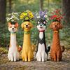 Handcrafted Quirky Dog Vase, Whimsical Ceramic Cat Flower Vase for Decor, Funny Kitty Planter, Cute Animal-Shaped Vases Qrnaments, Desk, Shelf, Boho H