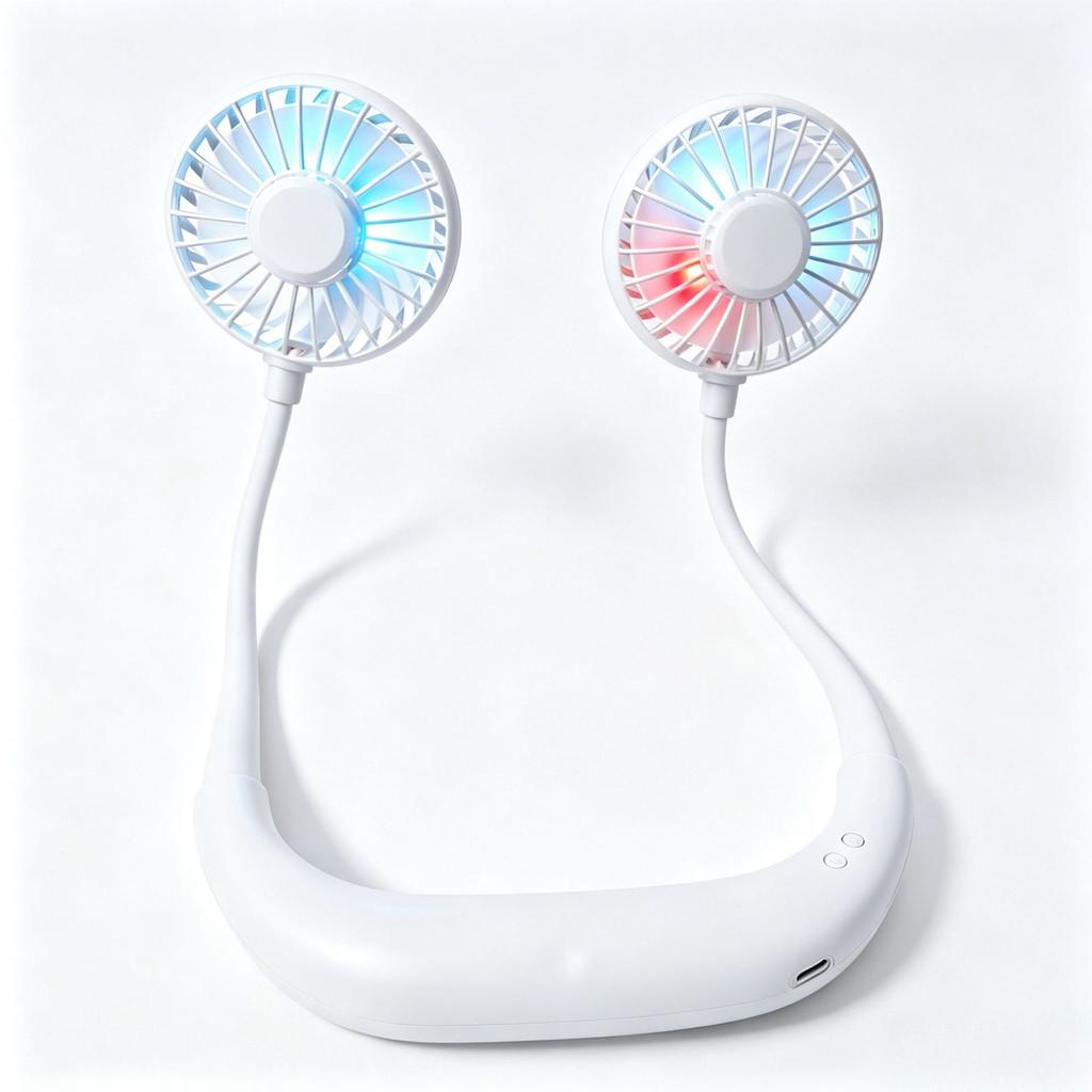 Hanging Neck USB Fan Portable Mini Fan Usb Rechargeable Cooling Hands-free Hanging Neck Band Fan for Outdoor Traveling