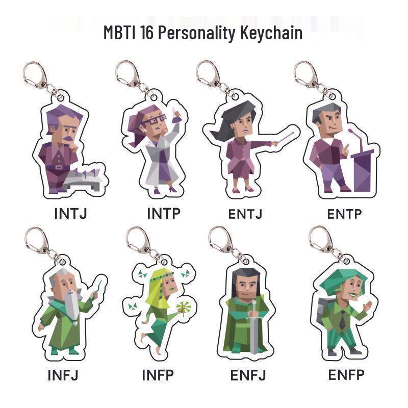 MBTI 16 Personality Acrylic Keychain Standee - Classic Style Character Ornament