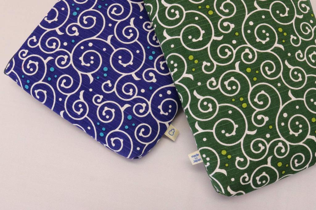 Кёсукэ Дот Арабеск Штамповочный Книжный Чехол Темно-синий L-образный