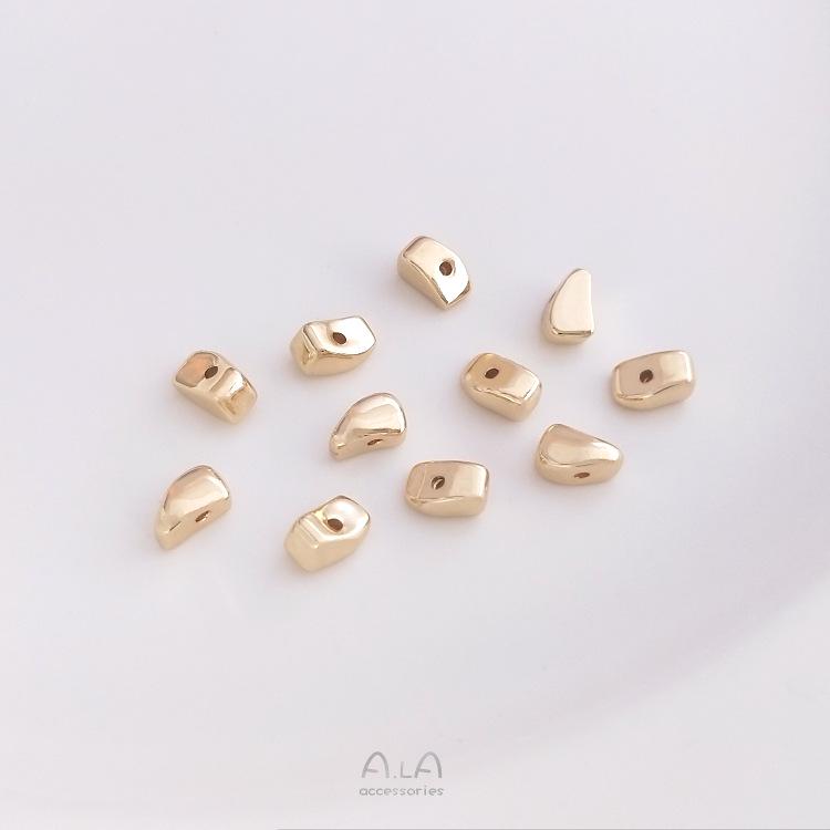 Позолоченные 14К нерегулярные бусины из свободных камней и бусины из золотой фольги для изготовления ювелирных изделий своими руками