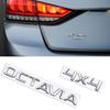 REOY4 MetaL 3D Badge Logo Car Rear Trunk Body Sticker Letter Emblem For Skoda OCTAVIA 4X4 Accessories Glossy Black Matte black