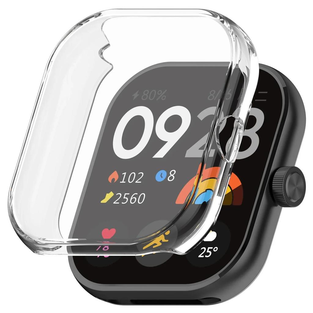 Защитный чехол для Xiaomi Redmi Watch 4, мягкий ТПУ протектор экрана, полный защитный корпус-бампер с покрытием для Redmi Watch 4, аксессуары