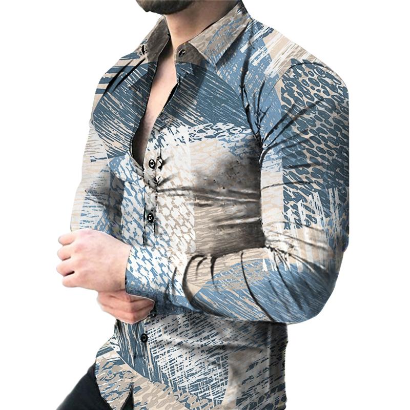 Черная мужская рубашка с 3D-принтом, спортивная рубашка с длинным рукавом