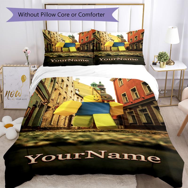 Roblox 397 Customize your name Bedding Set Breathable Duvet Cover with Pillowcases Home Decoration Birthday Gift