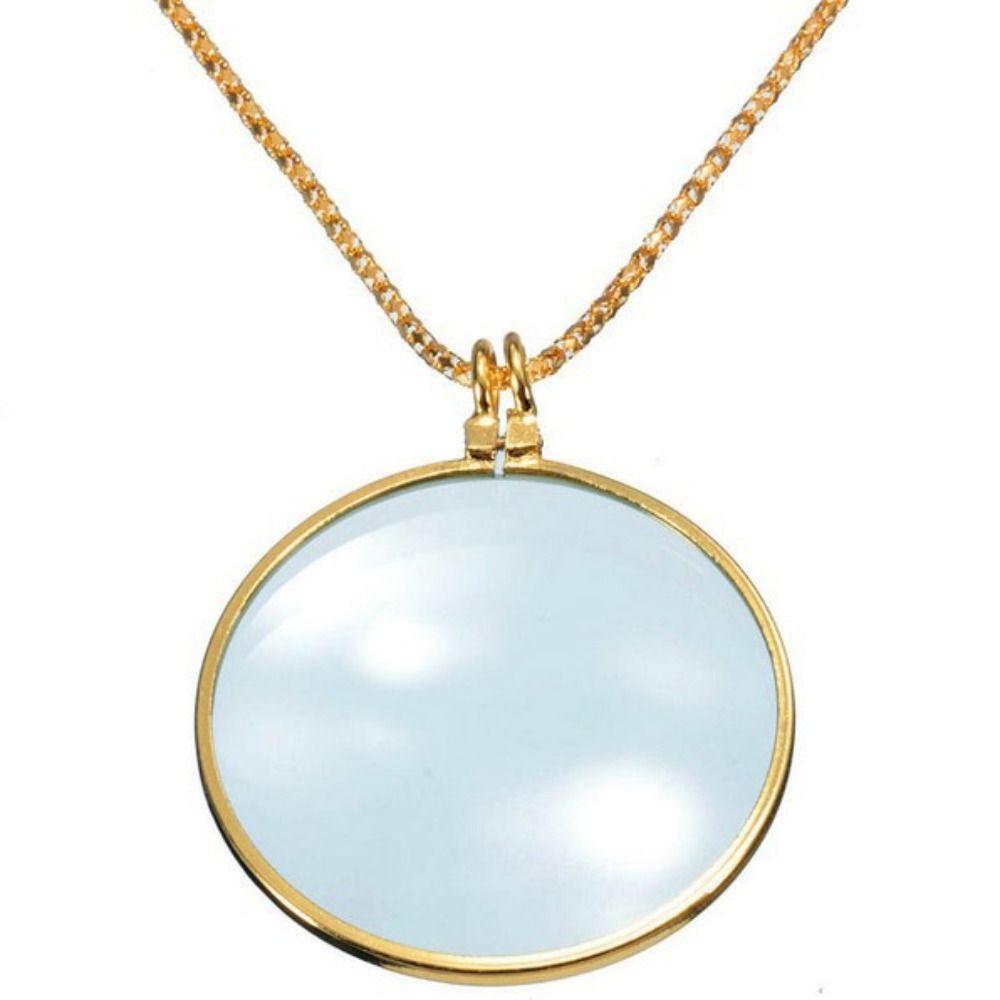 Hanging Ornament Necklace Magnifying Glass 5x Portable Monocle Durable Magnifier Pendant  Elderly