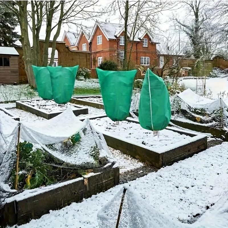 1/2/4 шт. Чехлы для зимнего ухода за деревьями, Большие морозостойкие мешки для растений - Зеленые чехлы для защиты деревьев и кустарников от мороза с молнией и шнурком