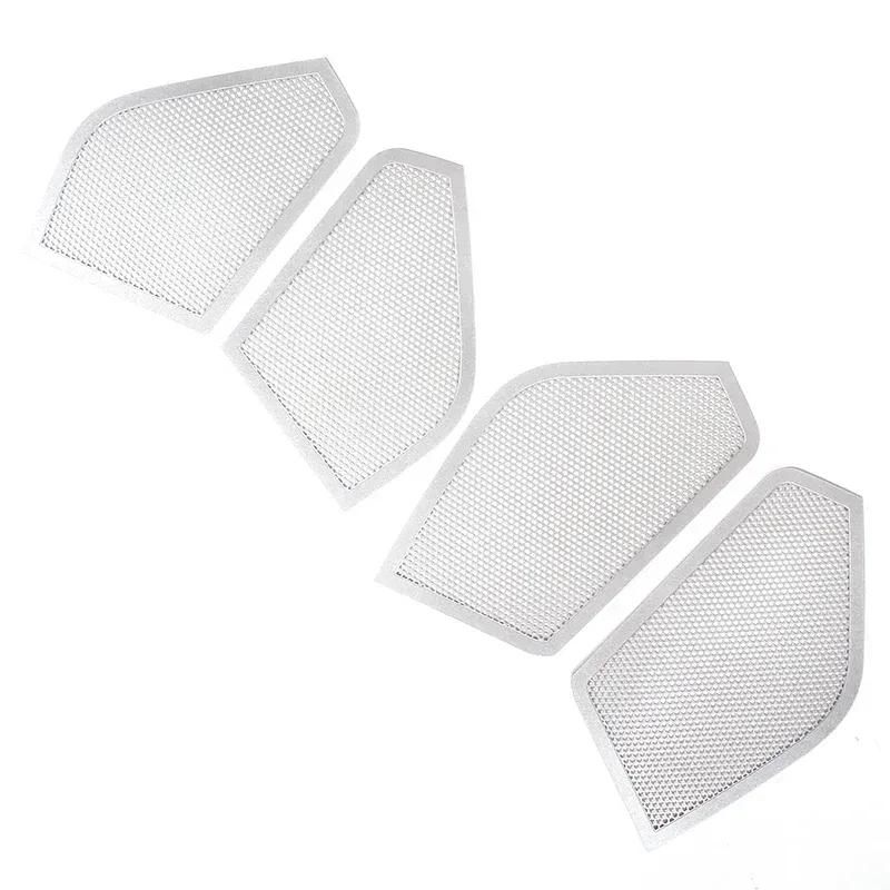 For Porsche Taycan -2024 Interior Car Accessories Stainless Steel Silver Car Door Speaker Cover Trim
