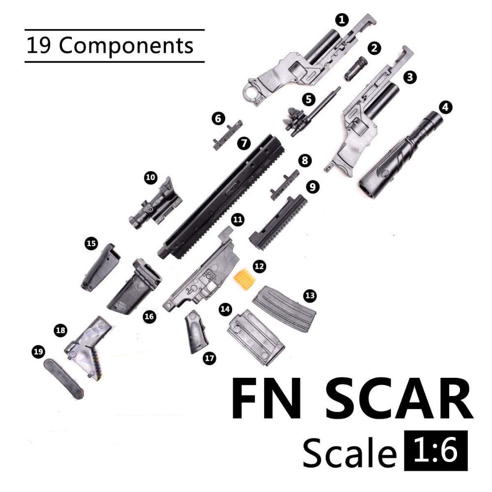 Масштаб 1/6 FN Scar HK416 M14 M82A1 Армия США Военное Оружие Солдат SWAT Фигурка Действия Сборная Модель Игрушка
