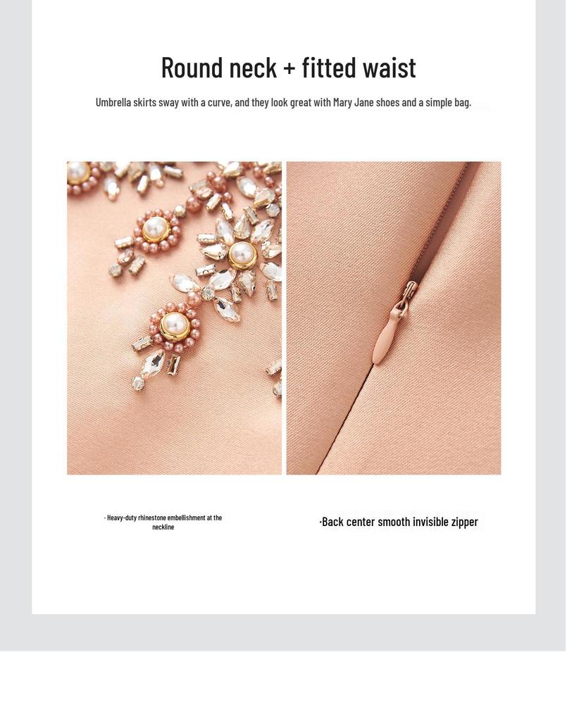 Элегантное вечернее платье с ручной вышивкой бриллиантами для светских женщин