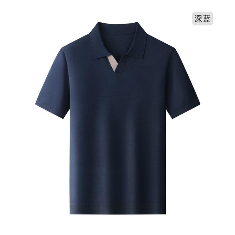 Новая летняя легкая роскошная мужская одежда, дышащая и приятная для кожи мужская трикотажная футболка Yilite с короткими рукавами, однотонная мужская футболка с половиной рукавов