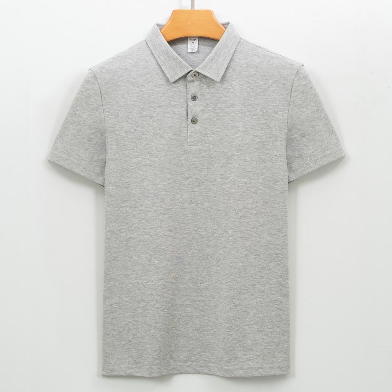 Рубашка поло с воротником из хлопка, мужская футболка с короткими рукавами, деловая длинная бархатная рубашка поло с воротником без отметин