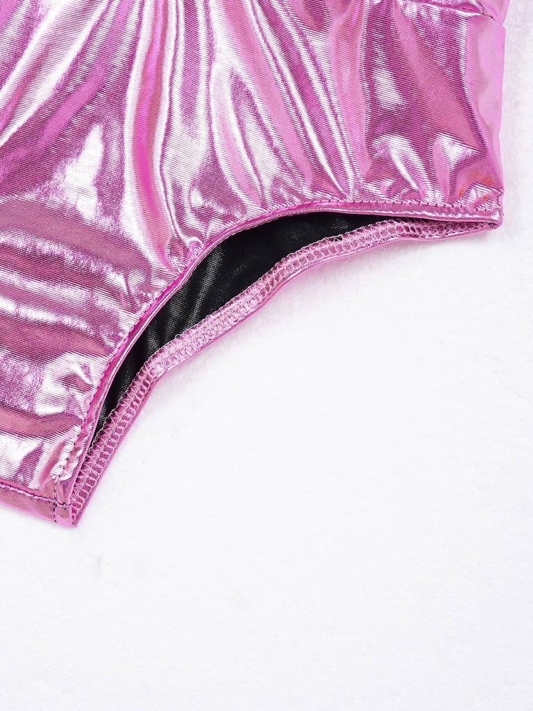 Dancing Gymnastics Leotards Sleeveless Sparkling Sequins Patchwork Style Bodysuit for Kids Girls