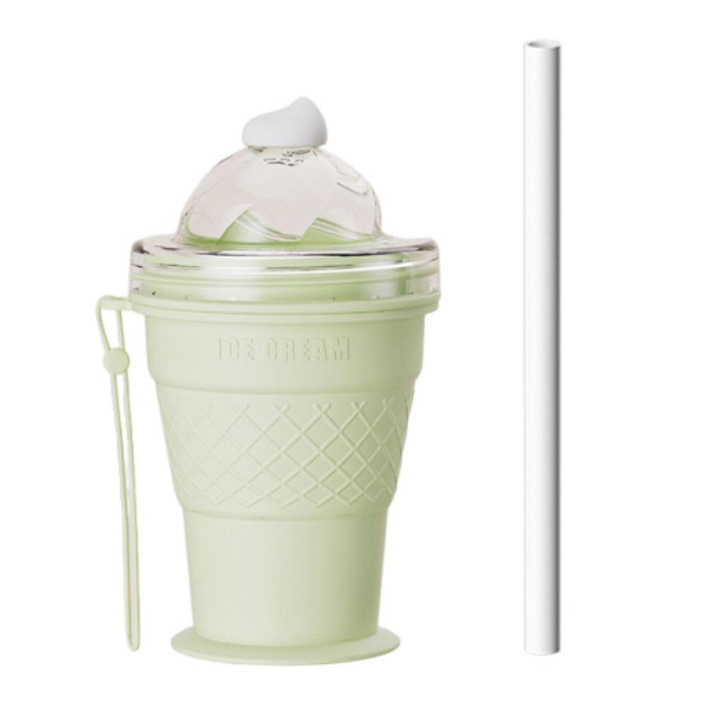 2 in 1 Foldable Ice Ball Cup Ice Cream Design Leak-Proof Ice Cube Water Bottle Easy To Demold Multi-functional