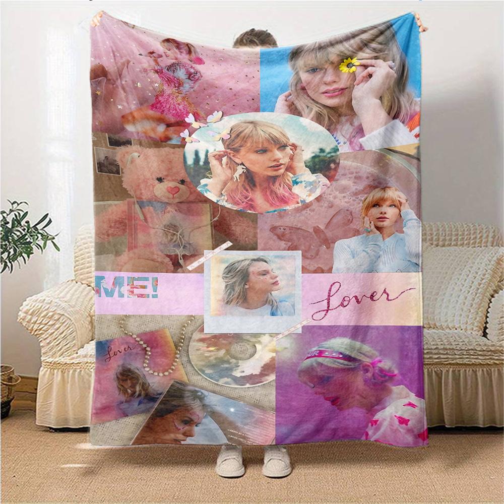 Taylor Swift Lover Album Artwork Blanket Soft Throw Blanket For Home Bedroom Bed Sofa Travel Office Solid Christmas Blanket