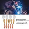 14pcs Contact Tip Gas Diffuser Tip Holder Set for Binzel 24KD MIG Welding Torch1.0mm