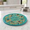Nostalgie Soft Silicone Lick Mat, Pet Slow Food Mat with Strong Suction Cup, Multi-Grid Pizza Shape Dog Feeding Eating Bowl Accessory for Preventing