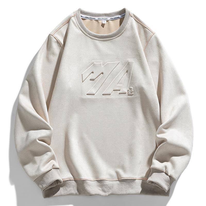 Весна-Осень Мужской Кашемировый Свитер Из Оленьей Кожи С Буквами Простой и Повседневный Свитер Джокера Спортивный Свободный Топ с Круглым Вырезом