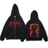 Anime Berserk Guts Hoodie Streetwear Skull Knight Zipper Hoodies Fleece Harajuku Casual Coats Oversized Sweatshirts Y2K Clothes
