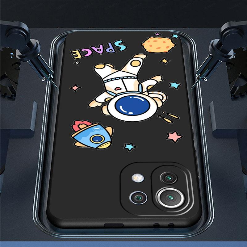TPU Soft Cartoon Astronaut Luminous Silicon Shell Case Coque for Xiaomi Mi 12S 10 10T 11X 12 Pro 10S 11i 12X 11T 11 Lite 10 Bag