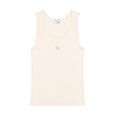 Maison Kitsune Топ-майка с нашивкой лисенка для женщин Без рукавов Mw00121ka0033 0306
