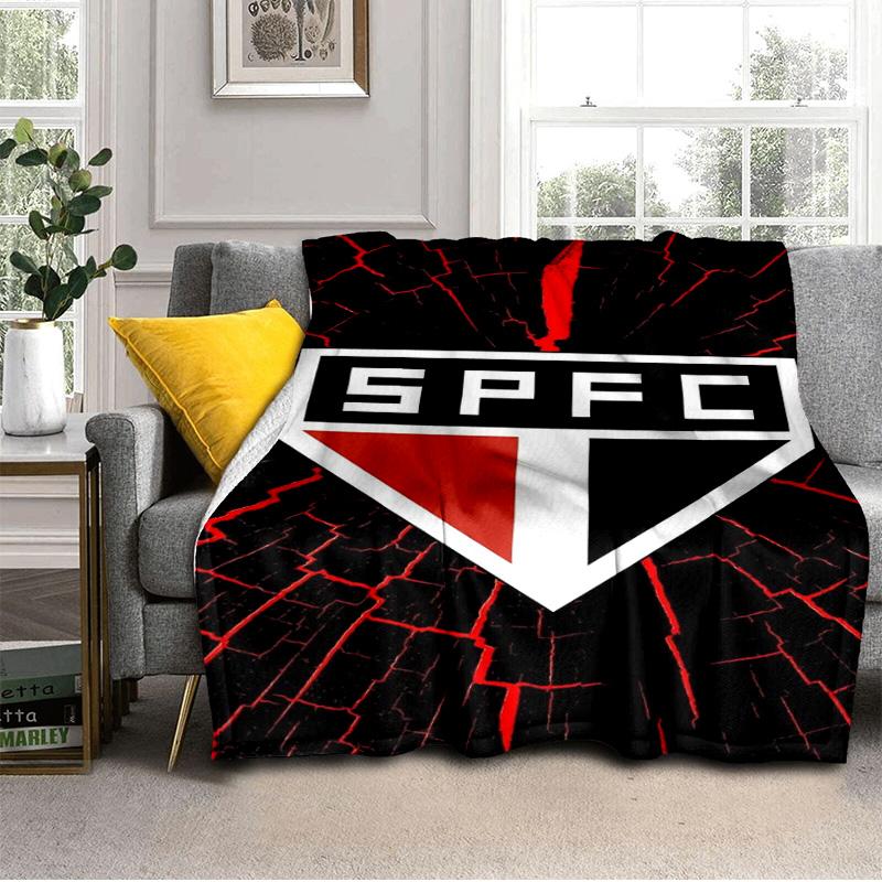 Pau-lo Fc Emblem Printed Throws Blanket Soft Flannel Blankets for Couch Bed Gifts for Men Women Picnic blanket Christmas gifts