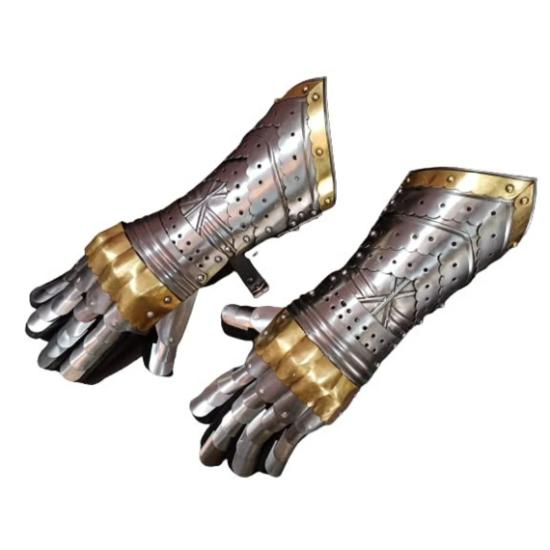 2 Design Gloves Medieval Armor Steel Gauntlet Gloves Knight Crusader Gauntlet Pair Accents Glove