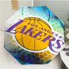 Los Angeles Lakers logo Print Automatic Umbrella, 8 Rib Iron Frame, Plastic Handle, Suitable for Outdoor Travel &Daily , Ideal Gift