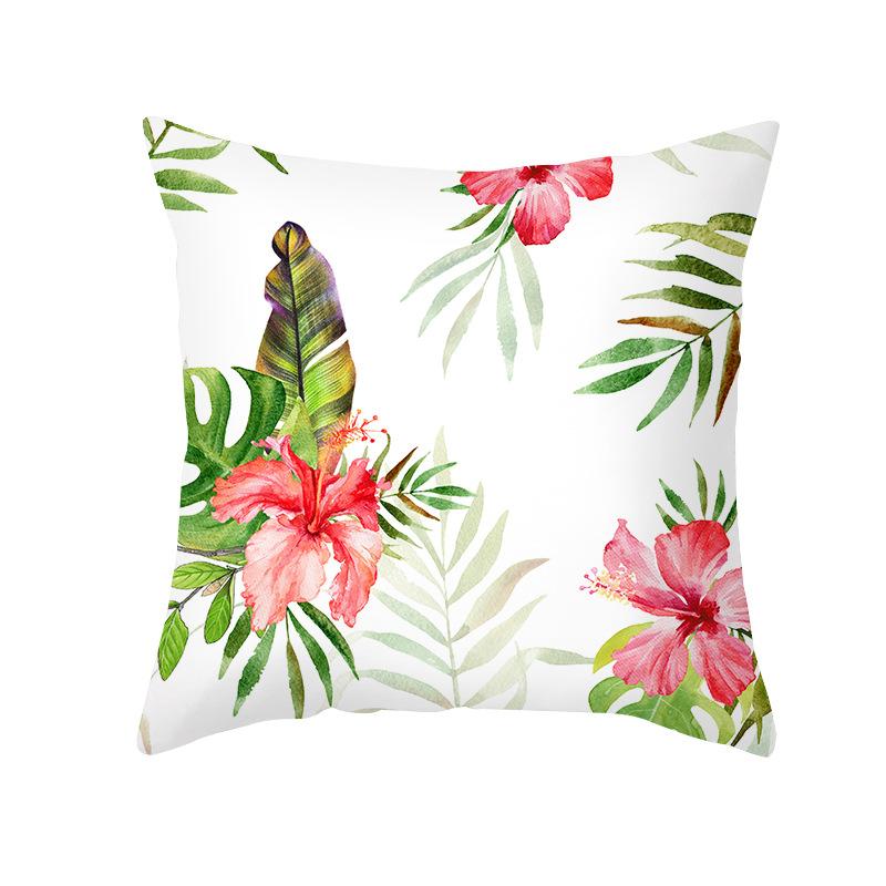 Plant Flower Pillow Cover Decorative With Short Plush Print Of Nordic Flowers Home Decor Throw For Living Room Cushion Cover