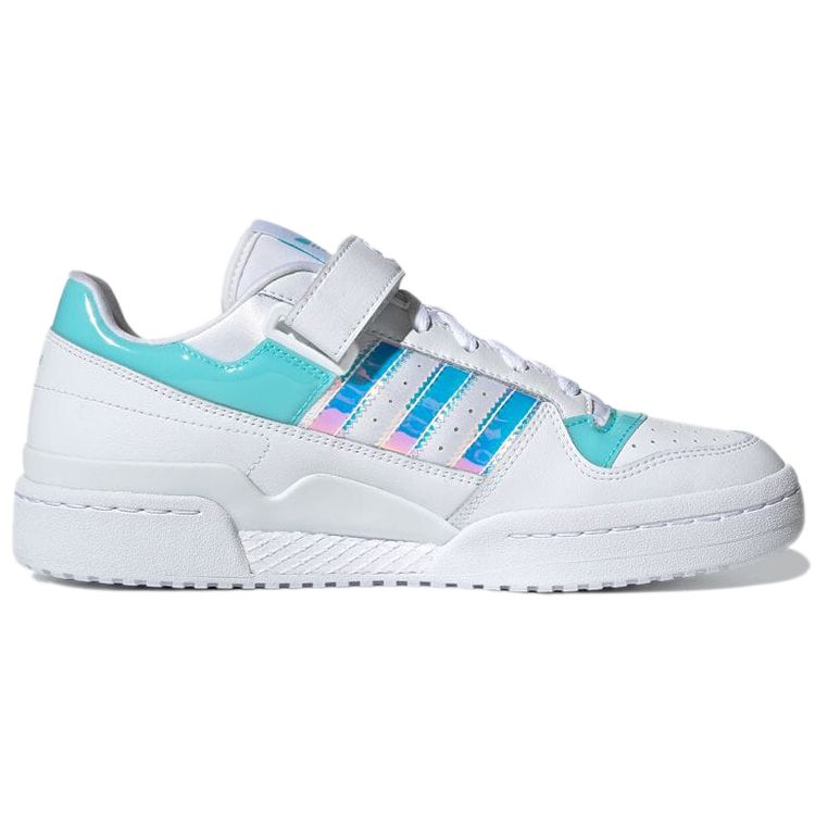 adidas Forum Low White Переливающиеся кроссовки унисекс Cloud-White Pulse-Aqua Pink-Tint GX3398