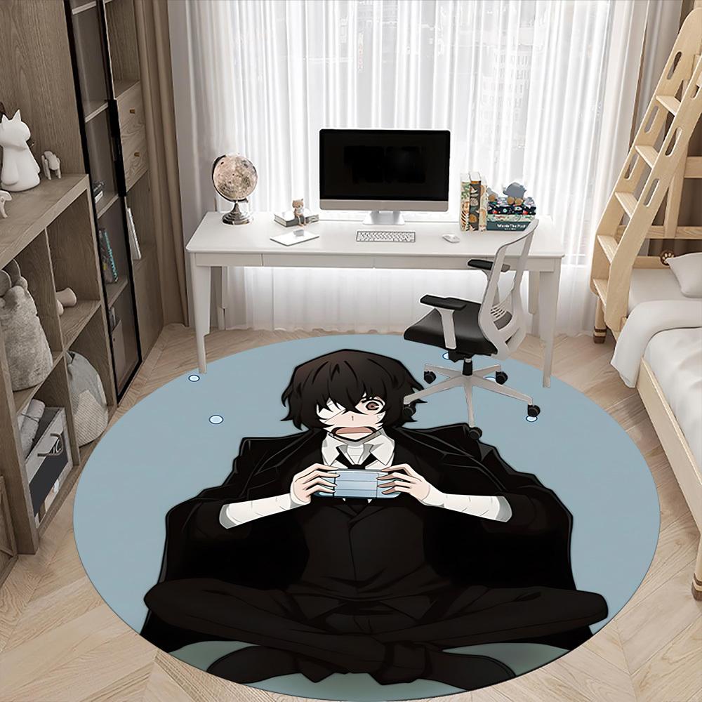 1PC Anime Character Office Round Rug, Non-slip, Soft and Durable Office Rug for Interior Decoration, Perfect for Office, Beautiful Decoration