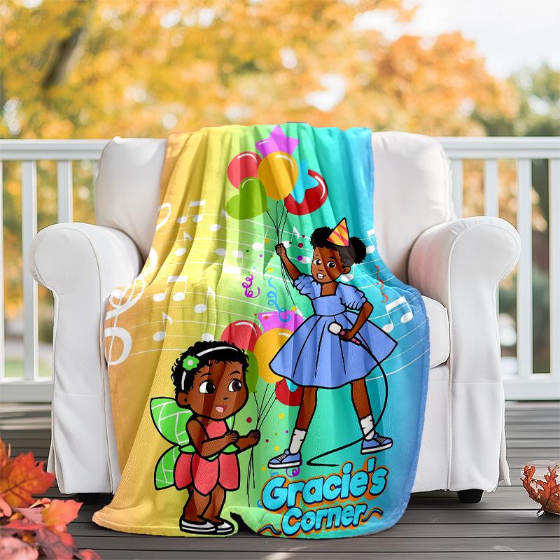 Gracie's Corner printed throw blanket—lightweight,soft,warm;versatile blanket for all seasons—perfect as &air-conditioning throw,nap blanket