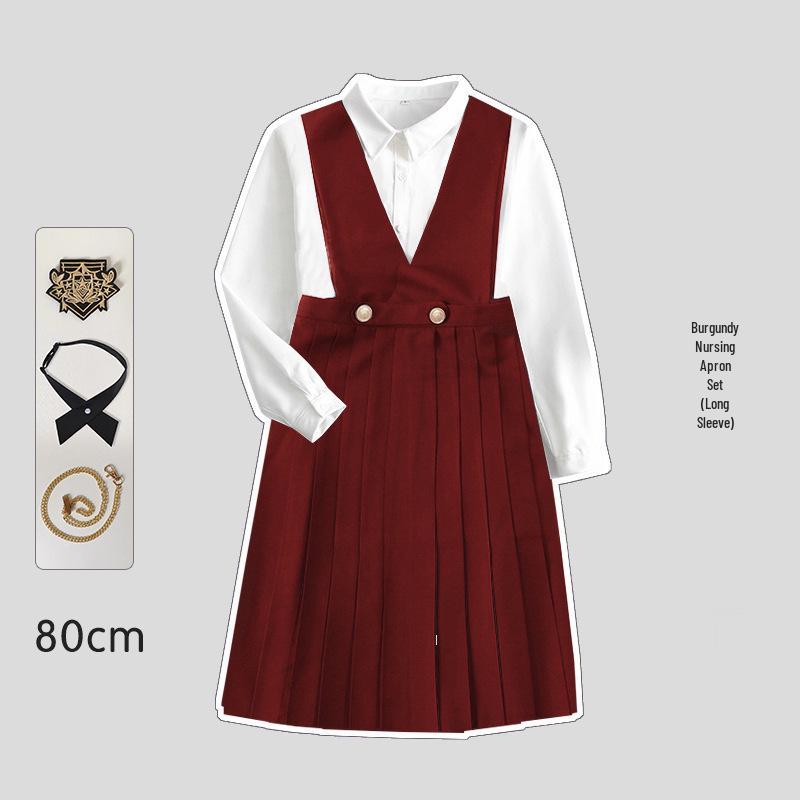 Японский комплект школьной формы JK: Аутентичная длинная юбка, защищающая грудь, для молодых леди от Ху Му Тао